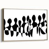 Modern Black & White Abstract Bedroom Wall Art - Canvas & Acrylic
