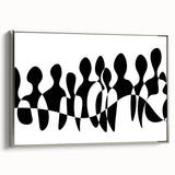 Modern Black & White Abstract Bedroom Wall Art - Canvas & Acrylic