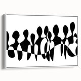 Modern Black & White Abstract Bedroom Wall Art - Canvas & Acrylic