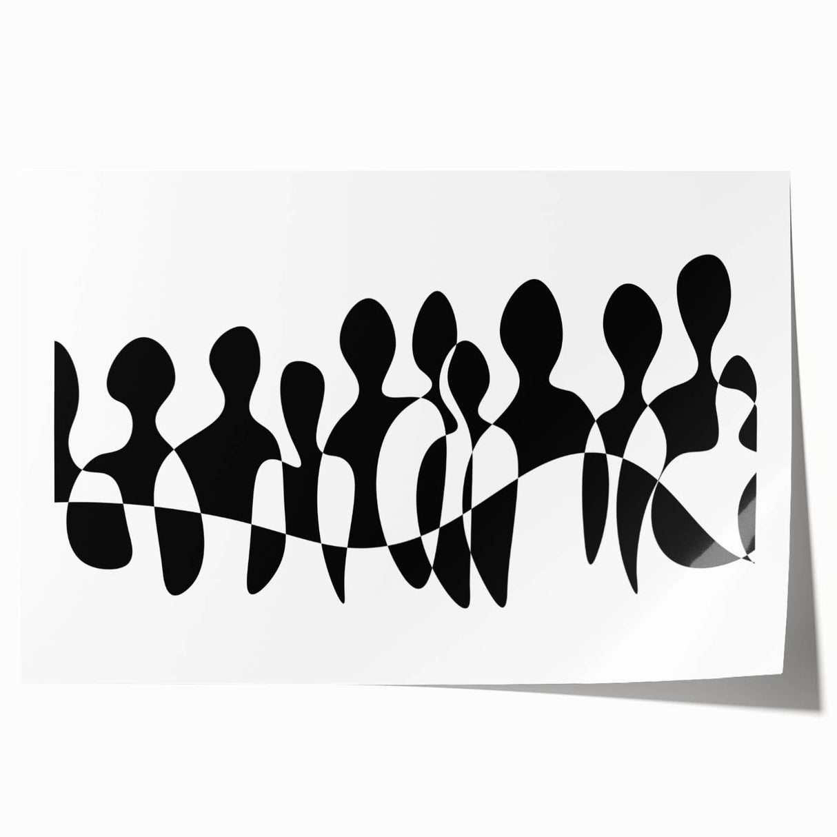 Modern Black & White Abstract Bedroom Wall Art - Canvas & Acrylic