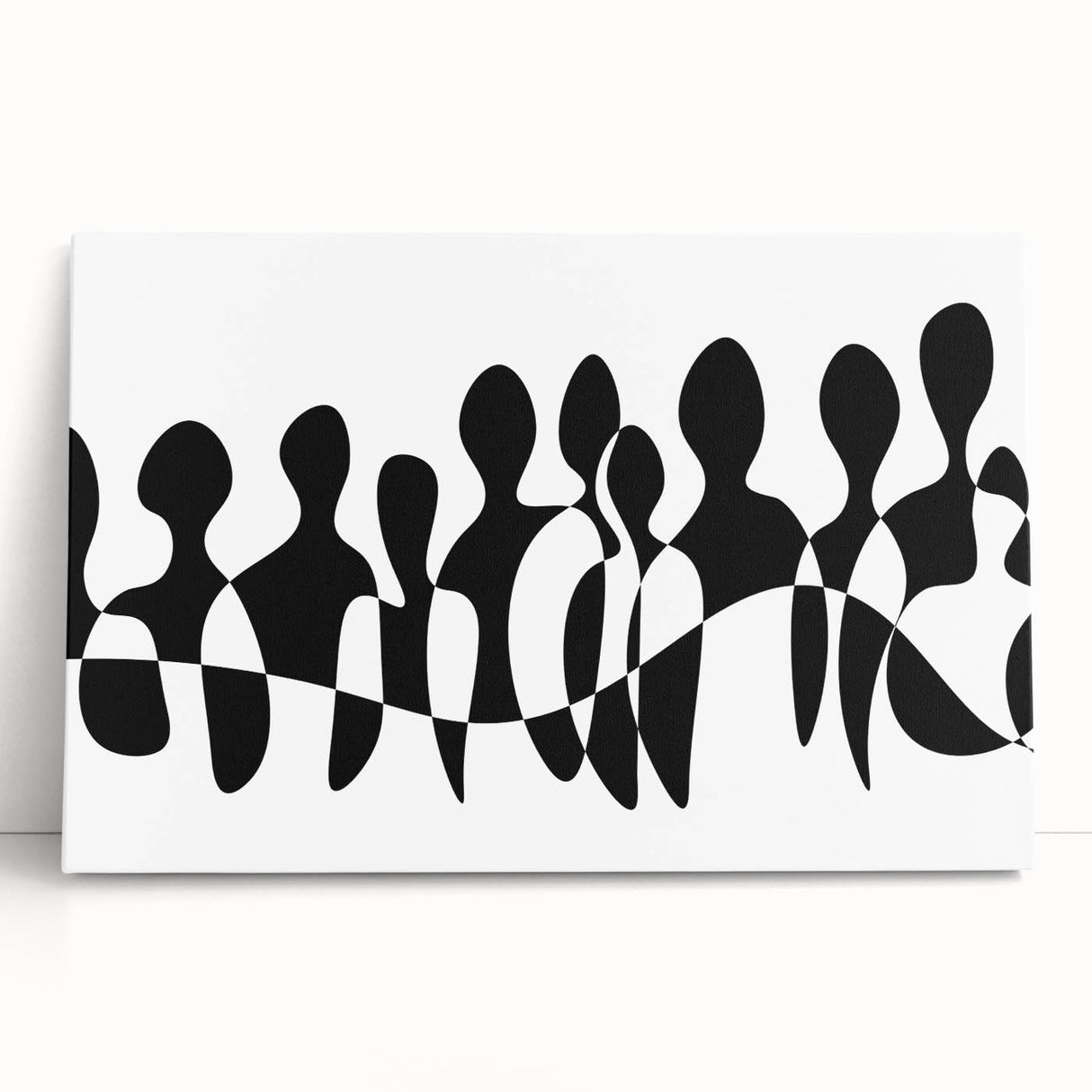 Modern Black & White Abstract Bedroom Wall Art - Canvas & Acrylic
