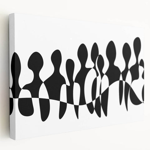Modern Black & White Abstract Bedroom Wall Art - Canvas & Acrylic