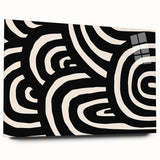 Modern Dining Room Art – Black & White Abstract Canvas Print