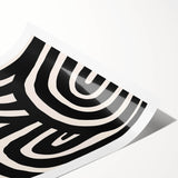 Modern Dining Room Art – Black & White Abstract Canvas Print