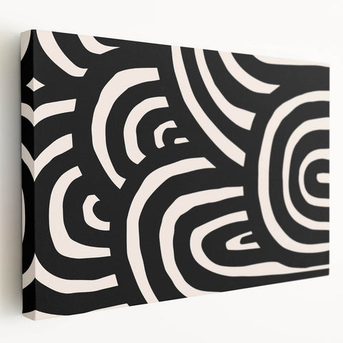 Modern Dining Room Art – Black & White Abstract Canvas Print