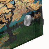 Golden Blossom Under Starry Sky – Large Living Room Wall Art