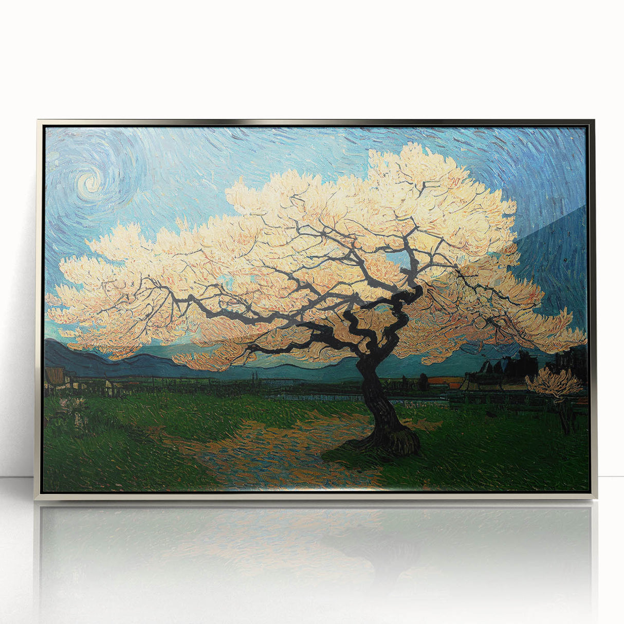 Golden Blossom Under Starry Sky – Large Living Room Wall Art