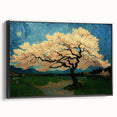 Golden Blossom Under Starry Sky – Large Living Room Wall Art