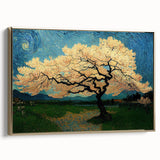 Golden Blossom Under Starry Sky – Large Living Room Wall Art