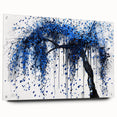 Abstract acrylic glass artwork showcasing vibrant splatter patterns in a side view, enhanced with decorative pins, perfect for modern interior decor.