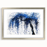 Abstract splatter art frame with a silver mat, showcasing a modern design that enhances any decor. Perfect for contemporary spaces, this artwork adds a vibrant touch to walls.
