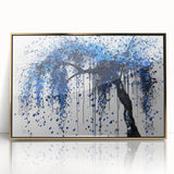 Framed acrylic artwork featuring abstract gold splatters on a textured background, ideal for modern home decor and stylish interior design accents.