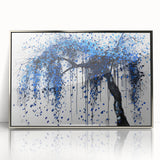Framed abstract wall art design featuring colorful splatters on an acrylic surface, set in a sleek silver frame, ideal for modern home decor. Perfect for adding a vibrant touch to contemporary interiors while enhancing artistic expression.