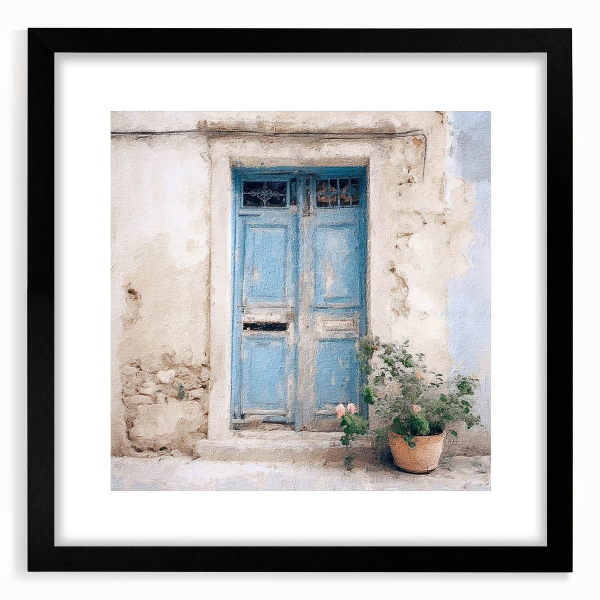 Extra large abstract art print featuring colorful, textured patterns on a black framed canvas, ideal for living room decor.