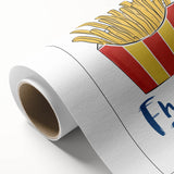 Art deco poster featuring colorful geometric shapes on rolled canvas, suitable for nursery wall art or dining room decor.