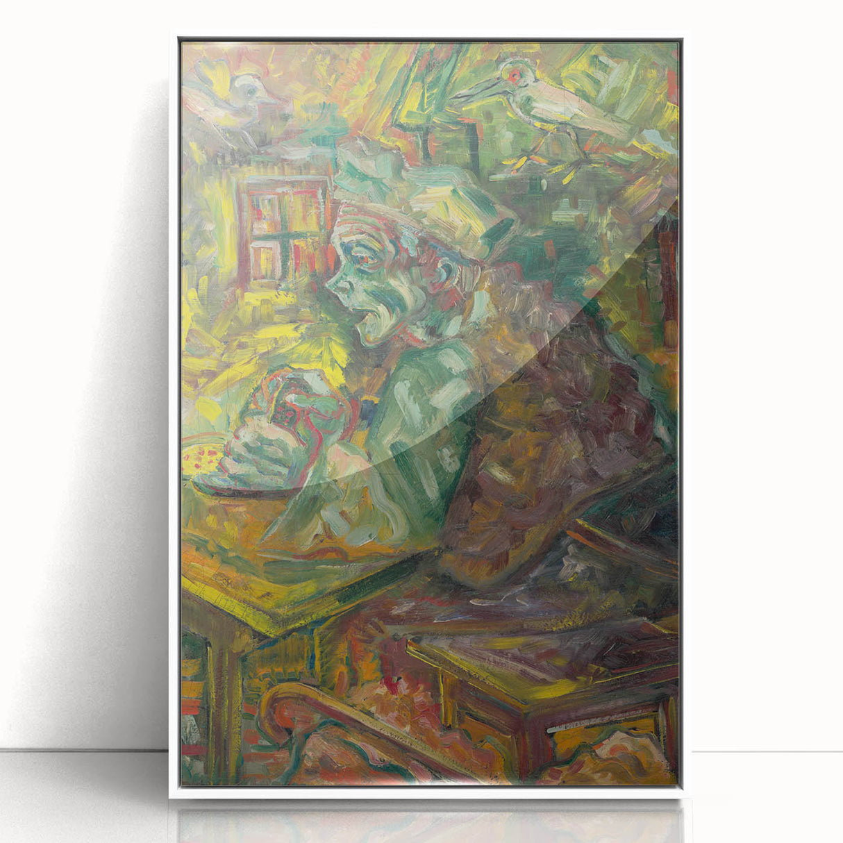 Expressionist Dining Scene – Vibrant Abstract Canvas Wall Art