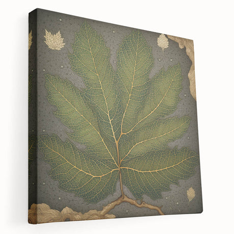 Stretched canvas wall art featuring a vibrant design of colorful flowers and botanical leaves, showcasing rich textures and hues, perfect for home decor.