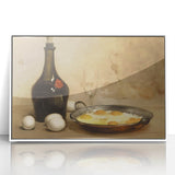 Framed acrylic modern art wall decor featuring an array of colorful food dishes, ideal for kitchen or dining area.