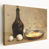 Large stretched canvas featuring an assortment of colorful food dishes, ideal for kitchen wall art.