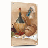 Large abstract wall art on acrylic glass featuring a colorful blend of paint swirls, ideal for dining room decor.