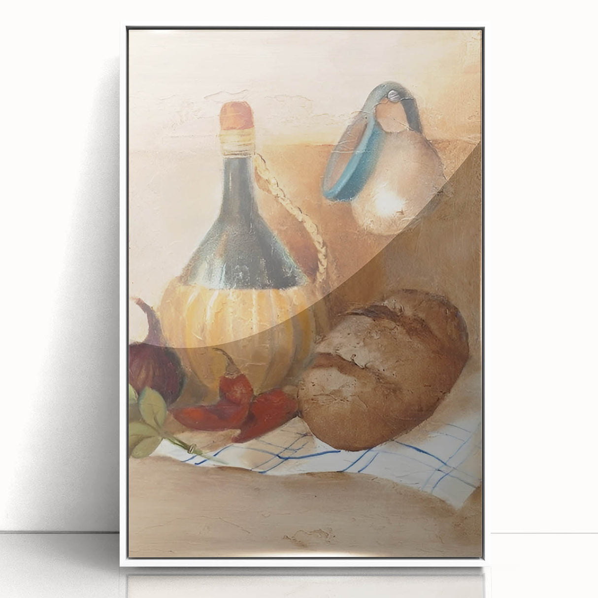 Art deco poster featuring a stylized cocktail glass in bold black and gold tones on a white acrylic framed print.