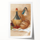 Rolled print of a floral art design in pastel shades, ideal for dining room or bathroom wall decor.