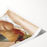 Extra large rolled print featuring line art flowers in black on a white background, suitable for large living room wall art.