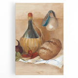 Black and white stretched canvas featuring assorted kitchen utensils, ideal for kitchen wall art.