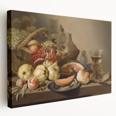 Large canvas art featuring a variety of colorful fruits, ideal for kitchen wall decor.