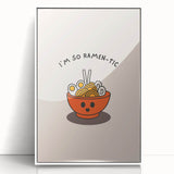 Art deco poster featuring a stylized fruit bowl in muted pastel colors on a framed acrylic, ideal for modern kitchen decor.