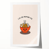 Rolled print featuring a floral design in pastel colors on a white background, ideal for dining room wall art.