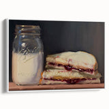 Vintage poster art of colorful pastries on a black background, framed canvas, suitable for living room decor.