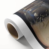 Art deco poster of assorted pastries in soft pastel colors on rolled canvas, ideal for nursery wall art or dining room decor.