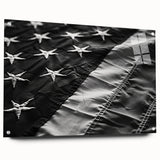 Black & White American Flag - Modern Monochrome Wall Art