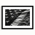 Black & White American Flag - Modern Monochrome Wall Art