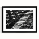 Black & White American Flag - Modern Monochrome Wall Art