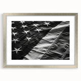 Black & White American Flag - Modern Monochrome Wall Art