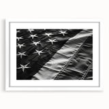 Black & White American Flag - Modern Monochrome Wall Art