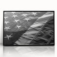 Black & White American Flag - Modern Monochrome Wall Art