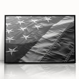 Black & White American Flag - Modern Monochrome Wall Art