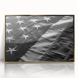 Black & White American Flag - Modern Monochrome Wall Art