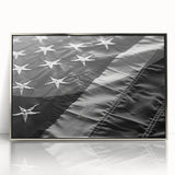 Black & White American Flag - Modern Monochrome Wall Art