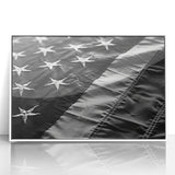 Black & White American Flag - Modern Monochrome Wall Art