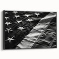 Black & White American Flag - Modern Monochrome Wall Art