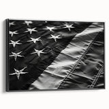 Black & White American Flag - Modern Monochrome Wall Art