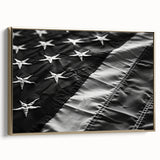 Black & White American Flag - Modern Monochrome Wall Art