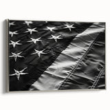 Black & White American Flag - Modern Monochrome Wall Art