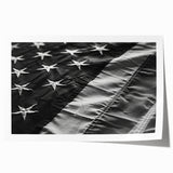Black & White American Flag - Modern Monochrome Wall Art
