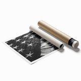 Black & White American Flag - Modern Monochrome Wall Art