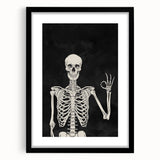 Skeleton Gesture Halloween Wall Art - Spooky Gothic Decor